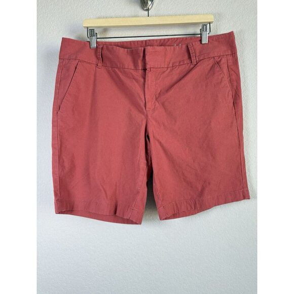 J.Crew Women's Size 14 Frankie Bermuda Chino Shorts 9” Stretch Dusty Red - Picture 4 of 9